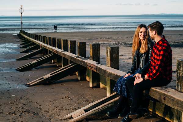 Relaxed beach engagement shoot in Portobello, Edinburgh