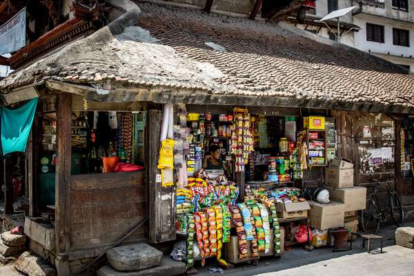 A street vendor in Kathmandu, Nepal