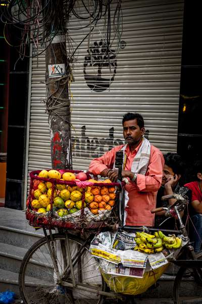 A street vendor in Kathmandu, Nepal