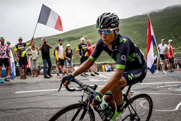 Nairo Quintana ascends the Col de Peyresourde - Tour de France 2017