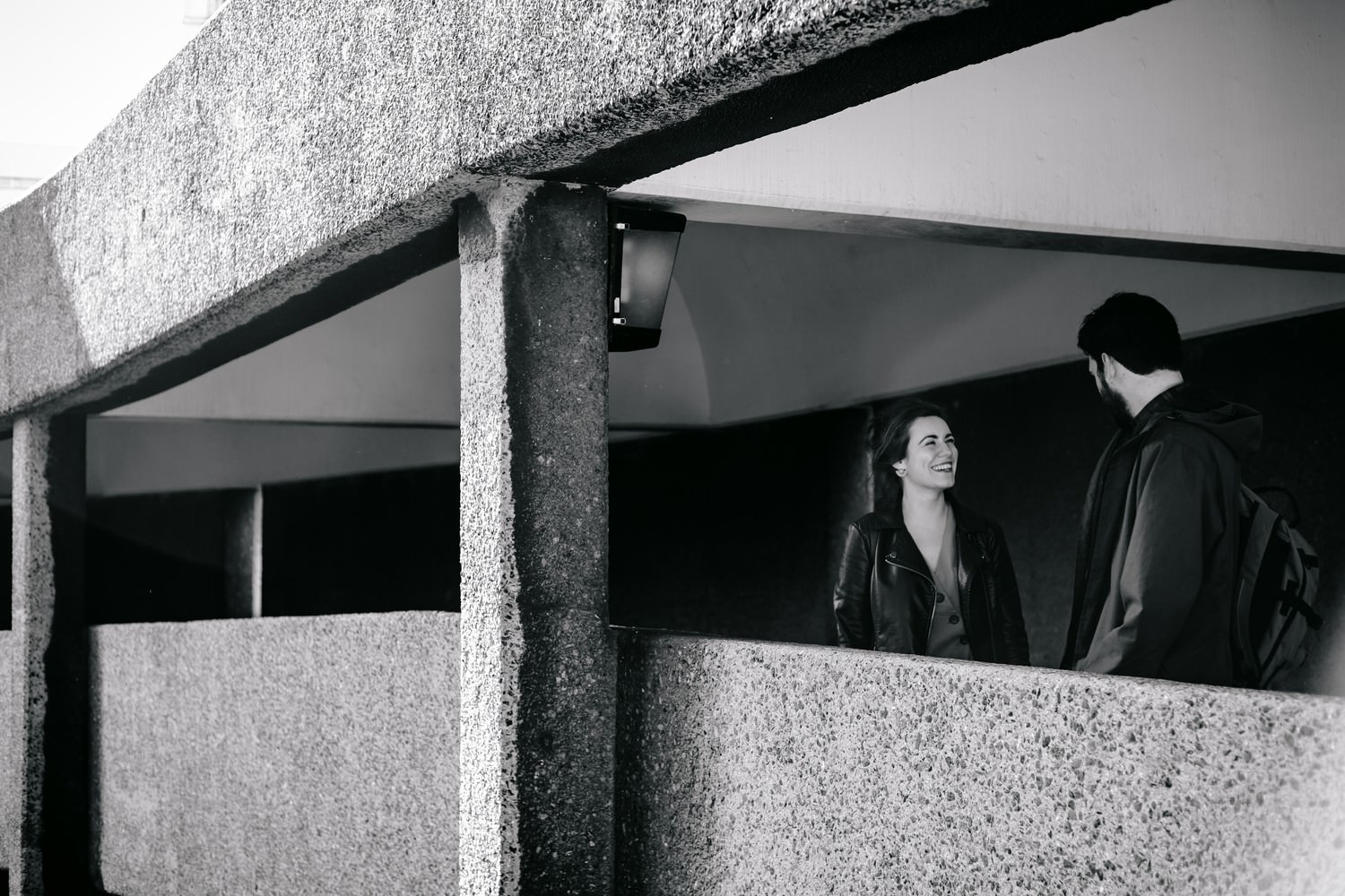 Relaxed engagement and couples photography in Barbican, London