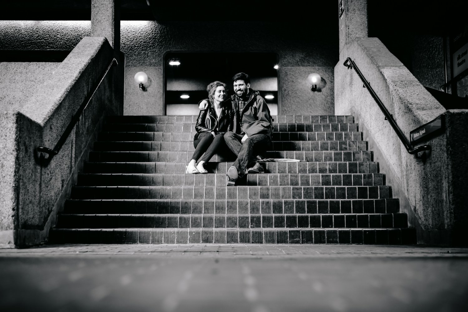 Relaxed engagement and couples photography in Barbican, London