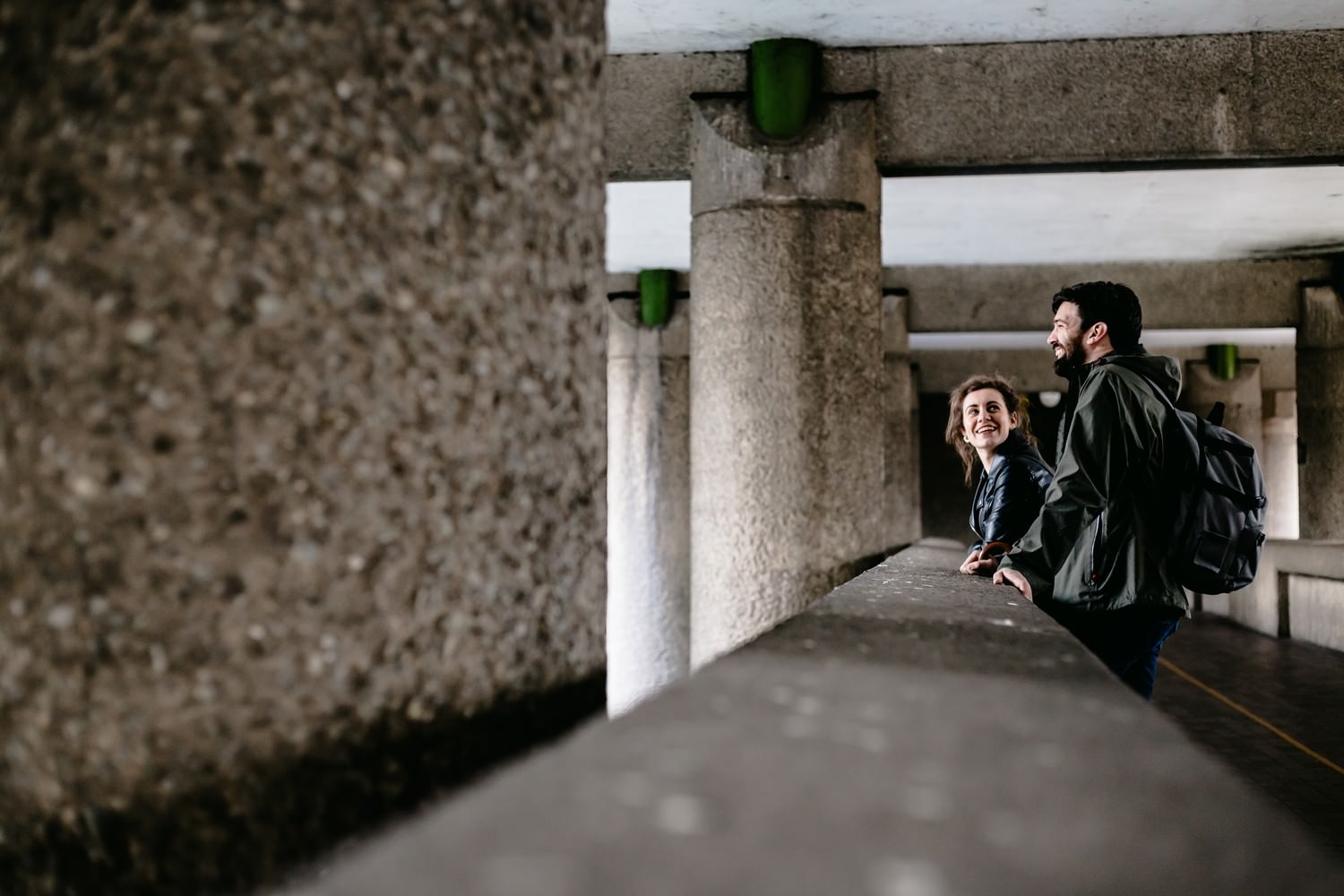 Relaxed engagement and couples photography in Barbican, London