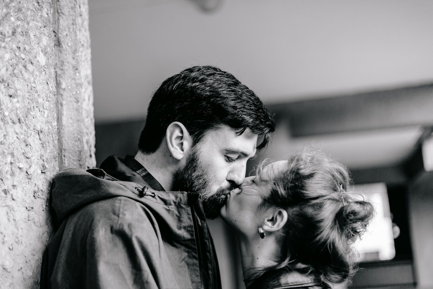 Relaxed engagement and couples photography in Barbican, London