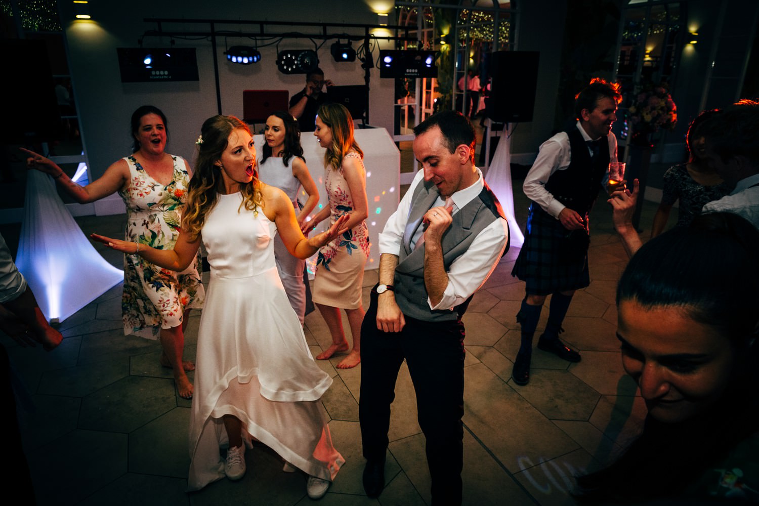 Relaxed wedding photography at a Deer Park Country House Hotel, Devon church wedding