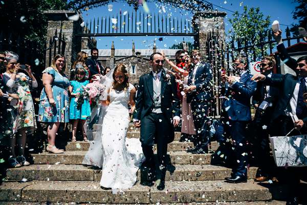 Relaxed wedding photography at a Deer Park Country House Hotel, Devon church wedding