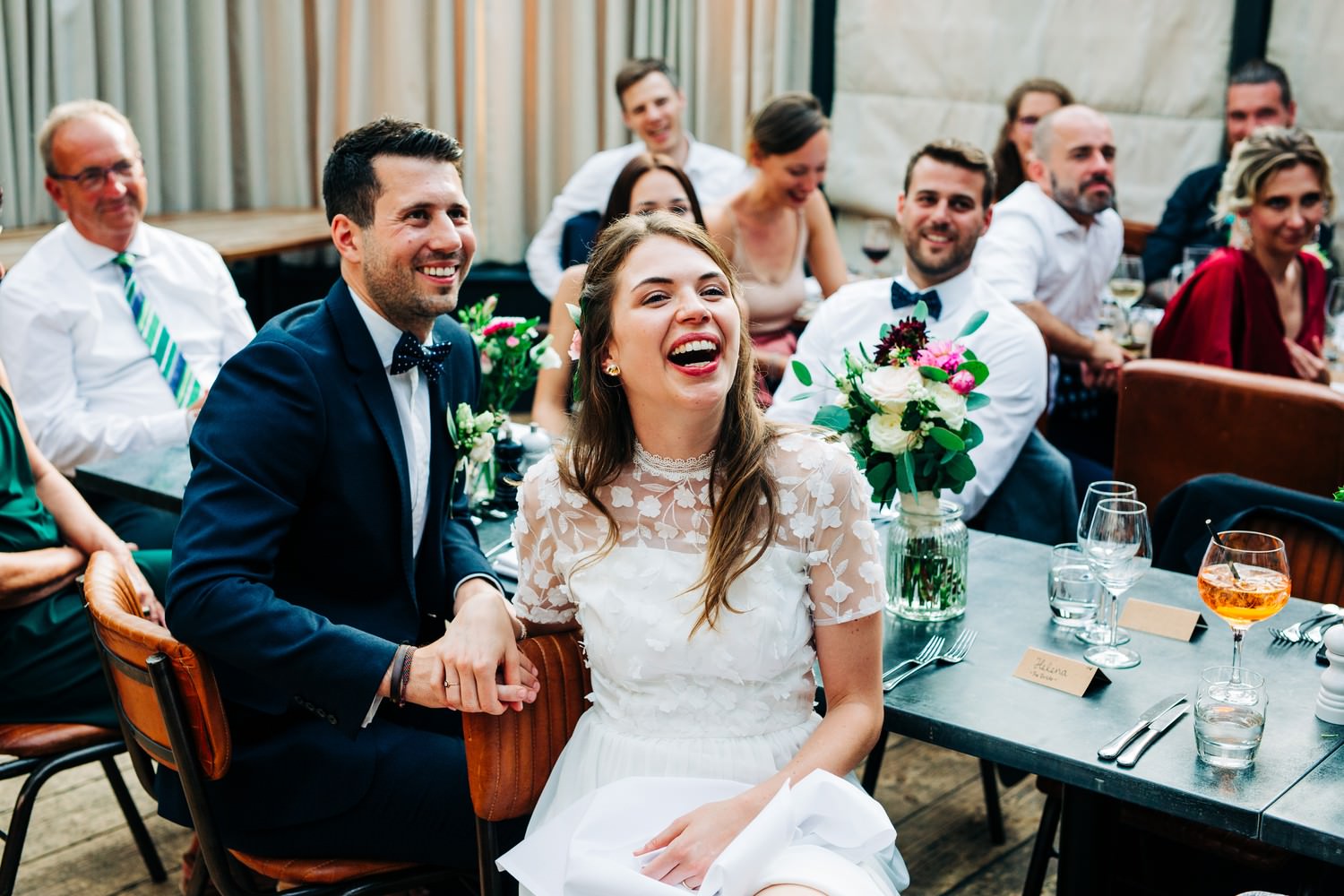 Relaxed pub wedding photography in Edinburgh