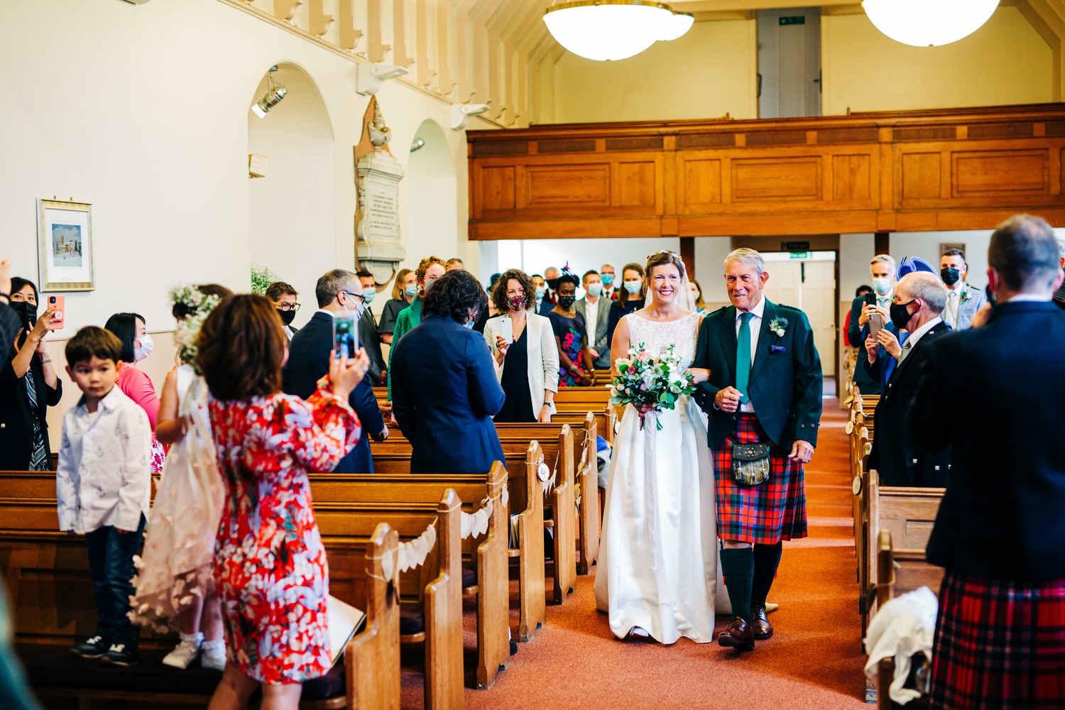 Relaxed East Lothian Scottish church wedding photography in North Berwick