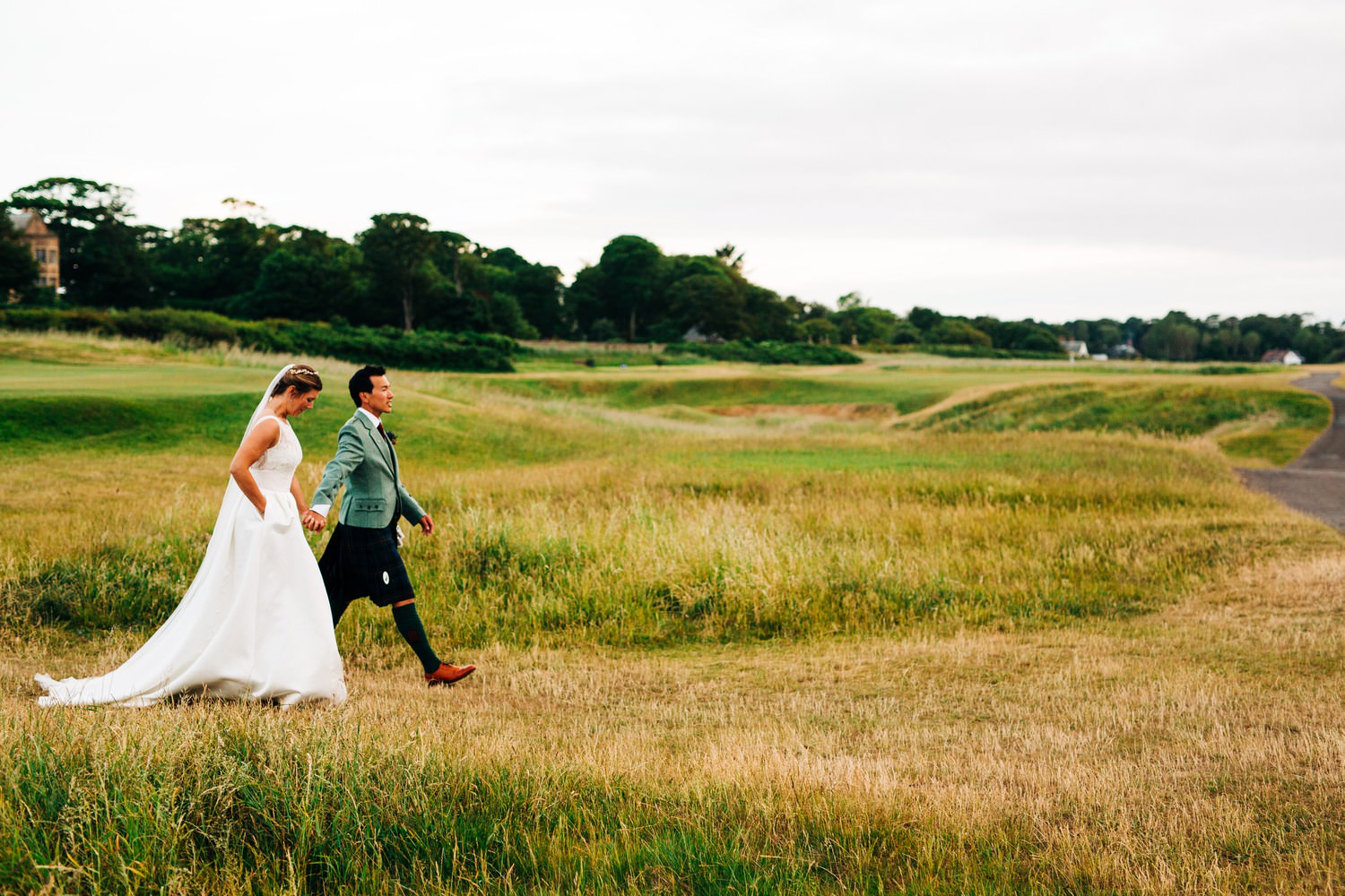 Relaxed East Lothian Scottish church wedding photography in North Berwick