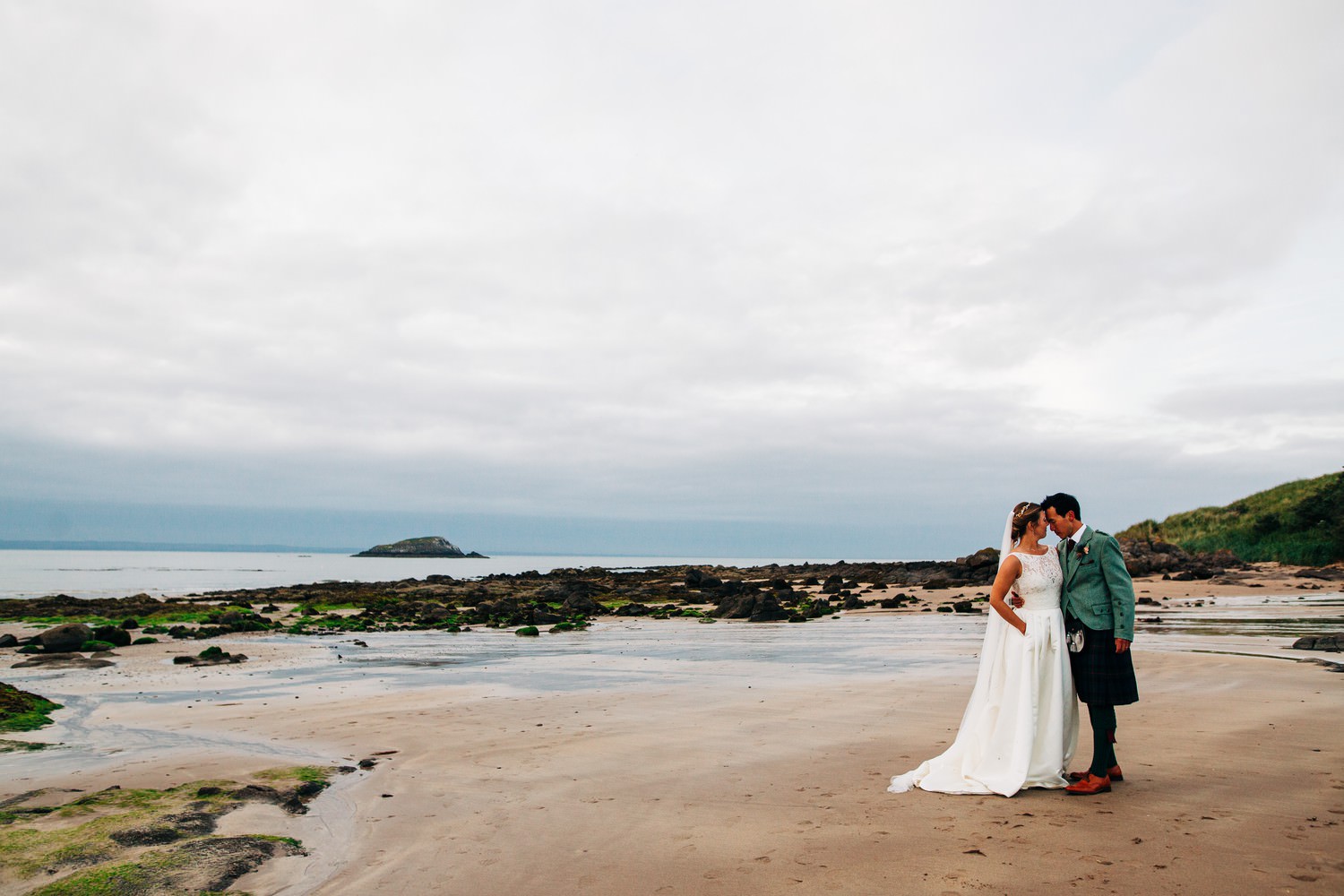 Relaxed East Lothian Scottish church wedding photography in North Berwick